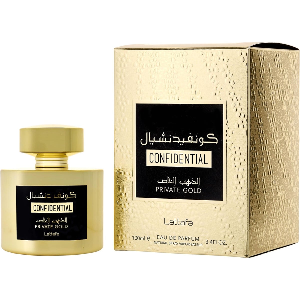 Confidential Private Gold Eau de Parfum by Lattafa – 100ml EDP