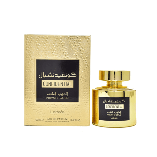Confidential Private Gold Eau de Parfum by Lattafa – 100ml EDP