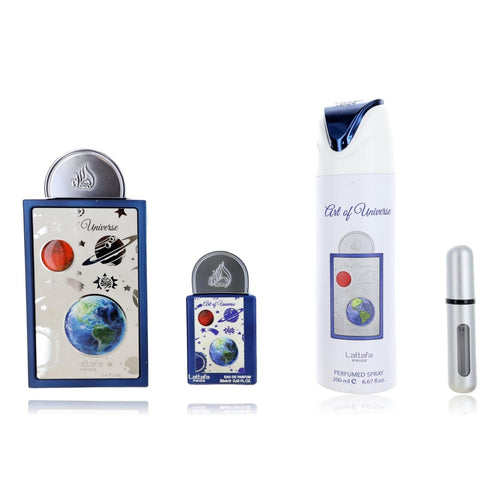 Art of Universe Gift Set Eau de Parfum by Lattafa – 3-Piece 100ml + 200ml Deo + 20ml 1ml