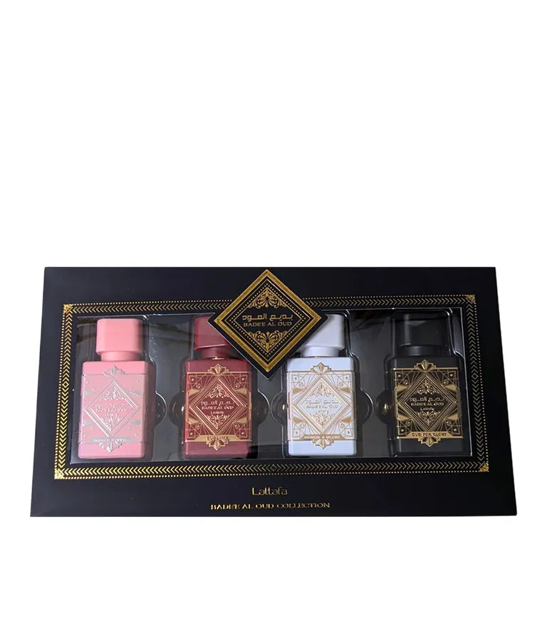 Badee Al Oud Eau de Parfum Gift Set by Lattafa – 25ml x 4