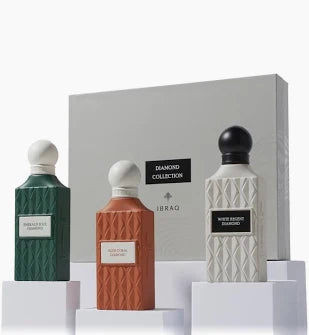 Diamond Collection Grey Gift Set (75x3 EDP) by Ibraq 225ml